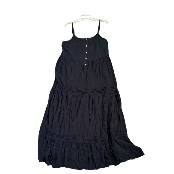 Lulus Favorite of the Day Tiered Maxi Dress Women XL Lined Black Boho Beach - Picture 7 of 11